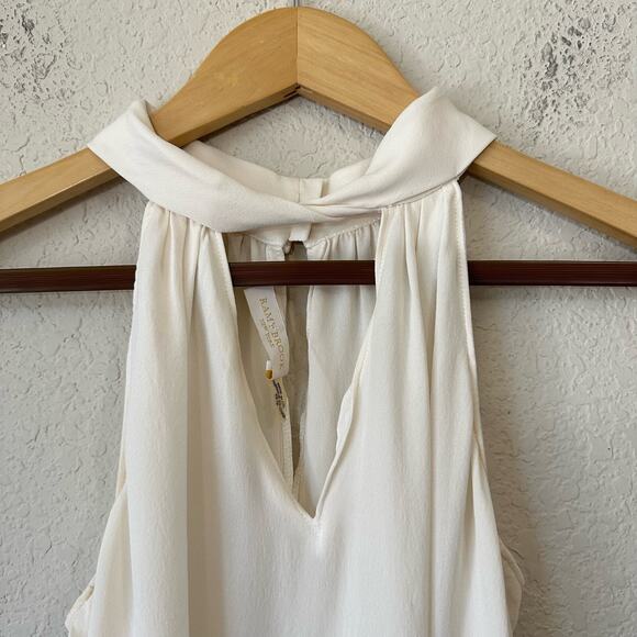 RAMY BROOK Trinity Choker Top Ivory Silk Sleeveless Halter Minimalist - Picture 6 of 13